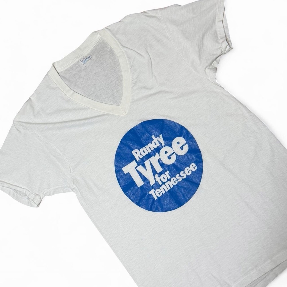 Vintage 80s Randy Tyree for Tennessee Mayoral Promo Souvenir T-shirt L 17.5x28 - Picture 2 of 8
